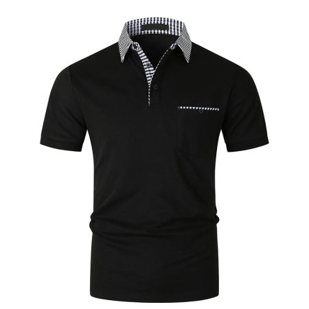 black-and-white-striped-collar-short-sleeves