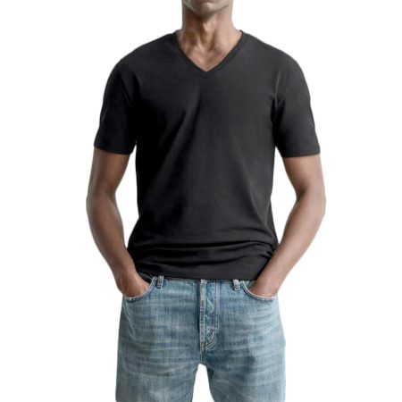 mens-black-v-neck-short-sleeve