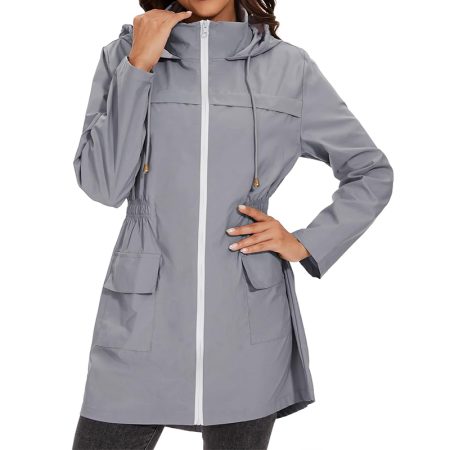 elastic-mid-length-zipper-hooded-jacket