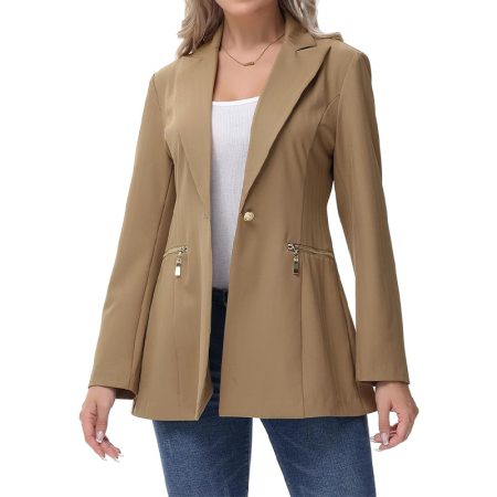 khaki-zipper-pocket-womens-suit-jacket