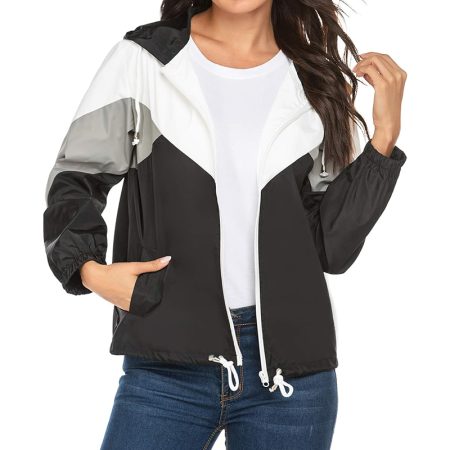 new-womens-three-color-splicing-long-sleeved-hooded-jacket