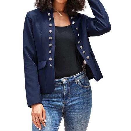 button-embellished-blazer-with-stand-up-collar