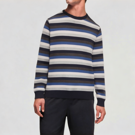 contrast-color-knitted-round-neck-mens-sweater