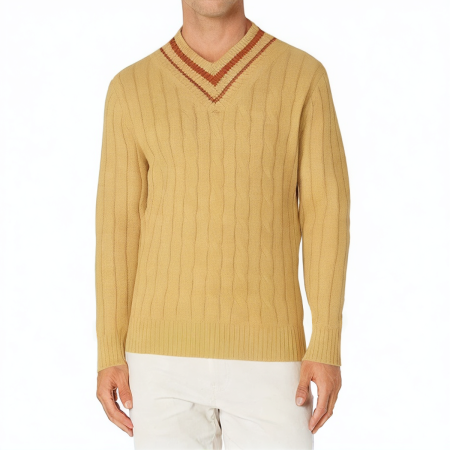 mens-chunky-knit-v-neck-sweater