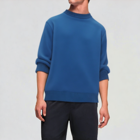 mens-loose-solid-crew-neck-sweater