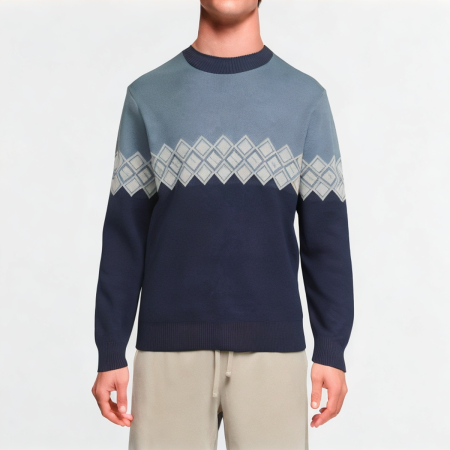 mens-contrast-knitted-round-neck-sweater