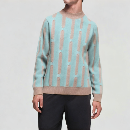 thick-jacquard-vertical-striped-round-neck-sweater