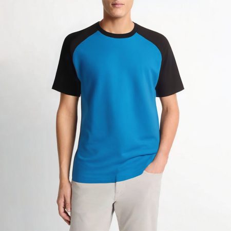 contrast-color-pure-cotton-crew-neck-short-sleeve-t-shirt