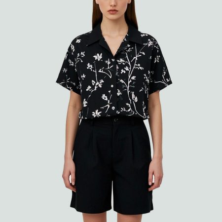 womens-elegant-print-short-sleeve-shirt
