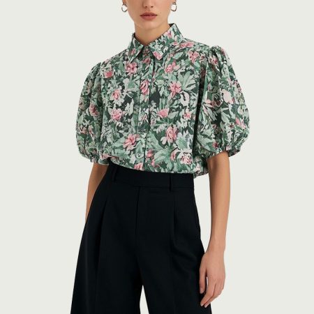 womens-short-sleeve-shirt-retro-elegant-shirt