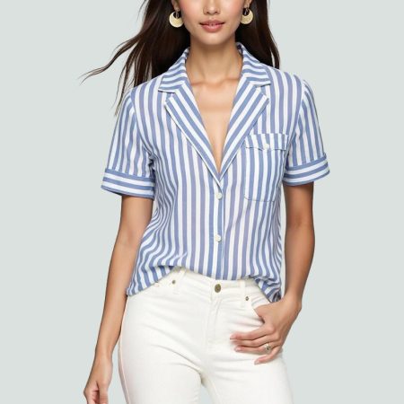 womens-striped-elegant-short-sleeve-shirt