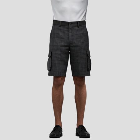 casual-outdoor-mens-plaid-cargo-shorts