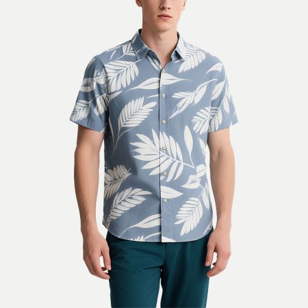 loose-mens-leaf-print-casual-button-down-shirt