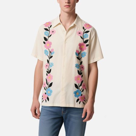 lightweight-mens-casual-button-down-shirt-with-floral-embroidery