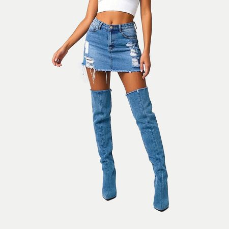 womens-fashionable-sexy-short-length-denim-skirt