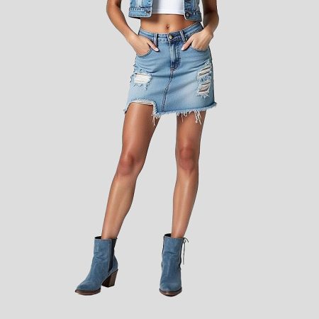 womens-casual-ripped-short-length-denim-skirt