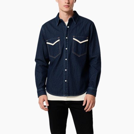 mens-vintage-dark-long-sleeved-denim-shirt