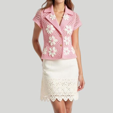 elegant-floral-knitted-short-sleeved-top