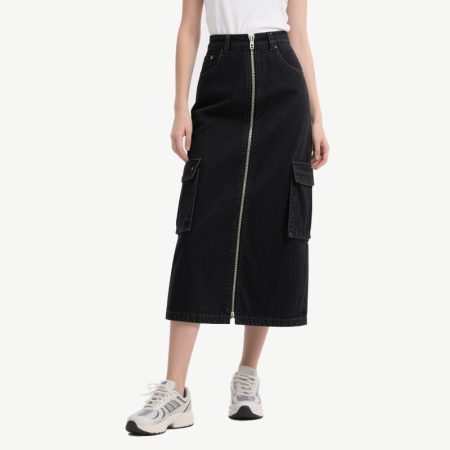 retro-simple-long-skirt-high-waist-casual-denim-skirt