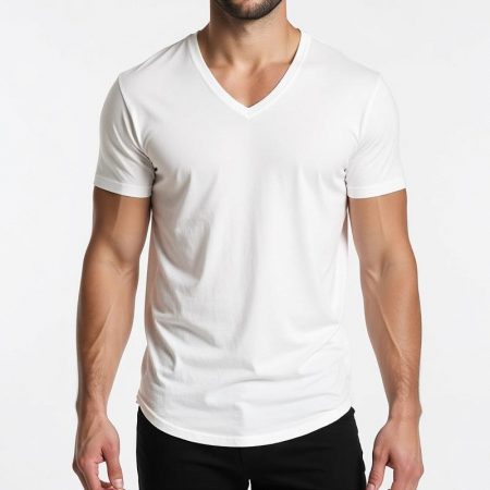 mens-solid-color-t-shirt-v-neck