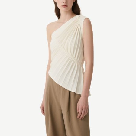 womens-pleated-slim-one-shoulder-top
