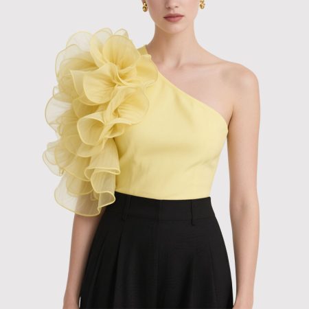 womens-floral-elegant-one-shoulder-top