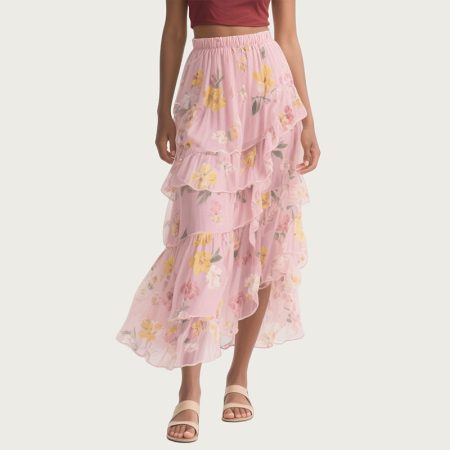 womens-multi-layered-floral-maxi-skirts