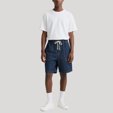 denim-fabric-workwear-style-trendy-drawstring-shorts