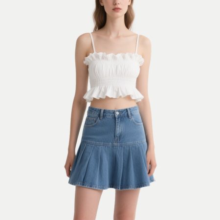classic-ruffled-womens-denim-mini-skirt