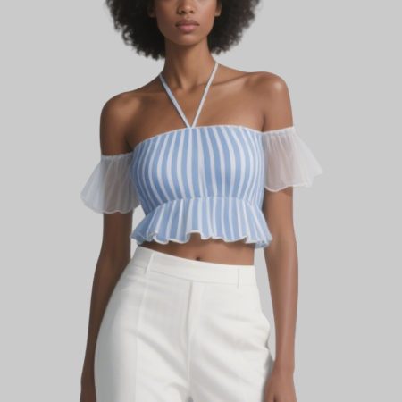 summer-fashion-striped-halter-neck-splicing-top