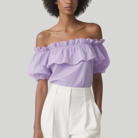 womens-fashion-solid-color-off-shoulder-ruffle-shirt