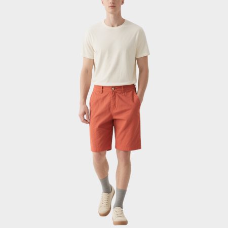 vibrant-orange-tone-mens-orange-twill-summer-shorts