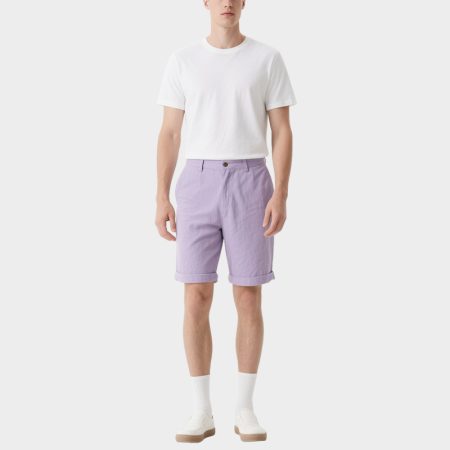 light-purple-fresh-mens-lilac-twill-summer-shorts