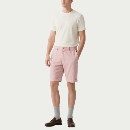 soft-pink-tone-mens-light-pink-twill-curled-hem-summer-shorts