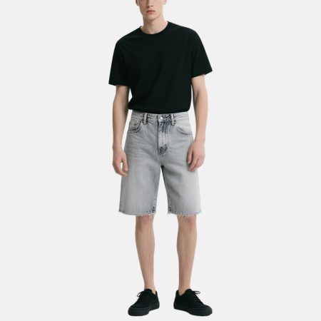 light-grey-raw-edge-trendy-mens-denim-shorts