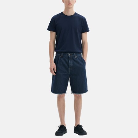 dark-blue-raw-edge-retro-mens-denim-shorts