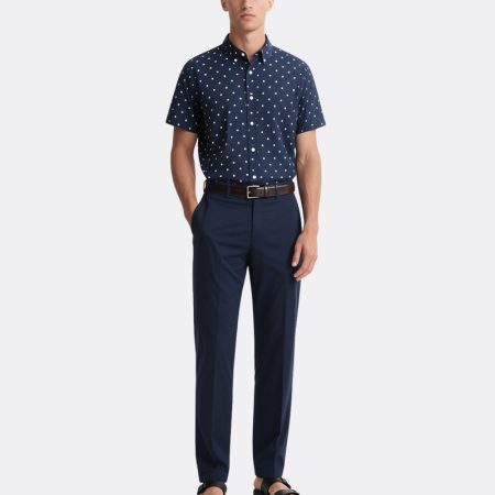 mens-navy-blue-dot-shirt-suit-classic-turn-down-collar-with-slim-fit-trousers