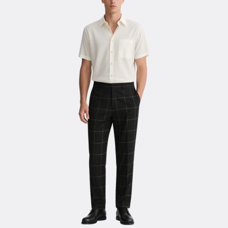 mens-off-white-turn-down-collar-shirt-black-checkered-trousers