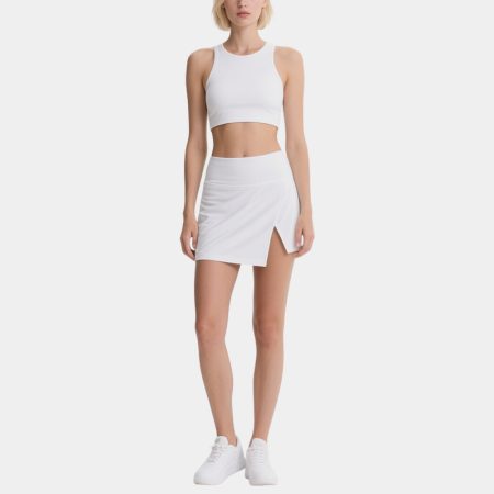 simple-white-sports-style-top-and-slit-skirt-set