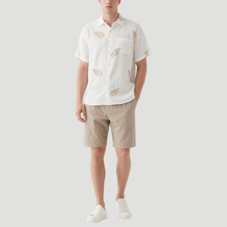 beige-leaf-print-mens-short-sleeved-shirt-khaki-shorts-set