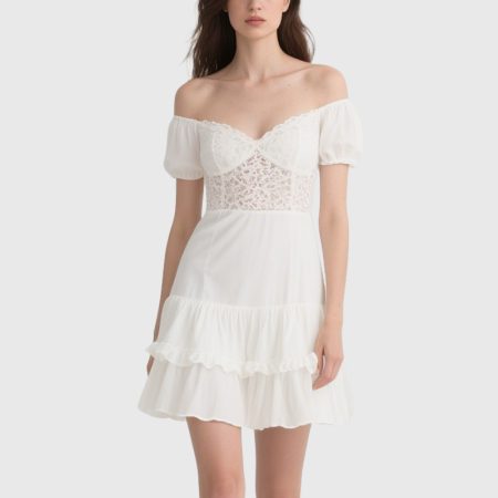 off-shoulder-lace-dress-puff-sleeve-ruffle-hem-party-dress