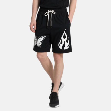 mens-drawstring-shorts-butterfly-flame-casual-lounge-pants