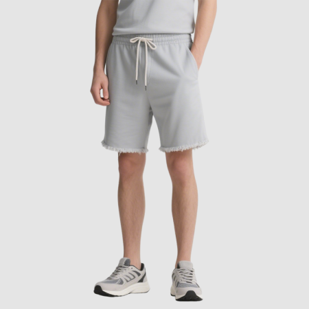 mens-drawstring-shorts-relaxed-fit-with-raw-hem