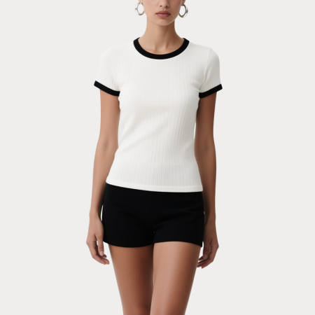 womens-black-and-white-trim-short-sleeved-top