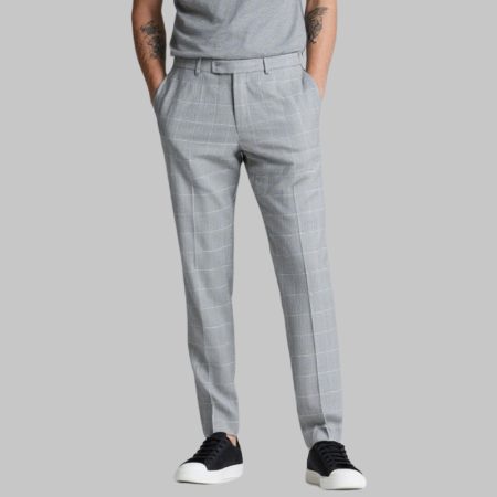 grey-grid-patterned-mens-dress-pants-casual-formal-trousers