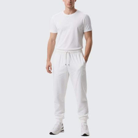 white-mens-jogging-pants-slim-fit-gym-lounge-trousers