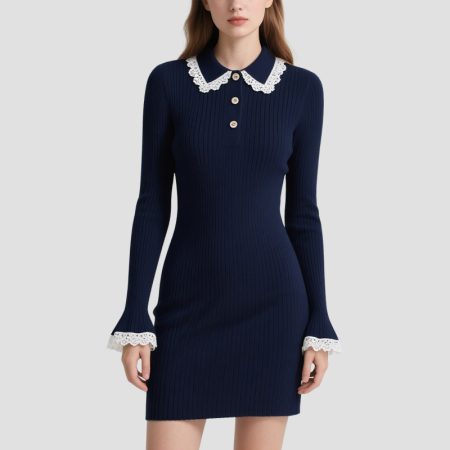 womens-trumpet-sleeve-sweet-knitted-dress
