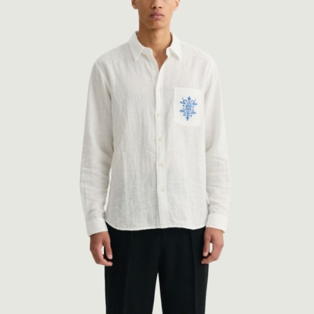 trendy-blue-flower-decorated-pocket-white-mens-linen-shirt