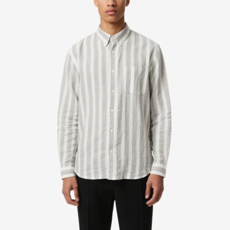 simple-gray-and-white-striped-mens-linen-shirt