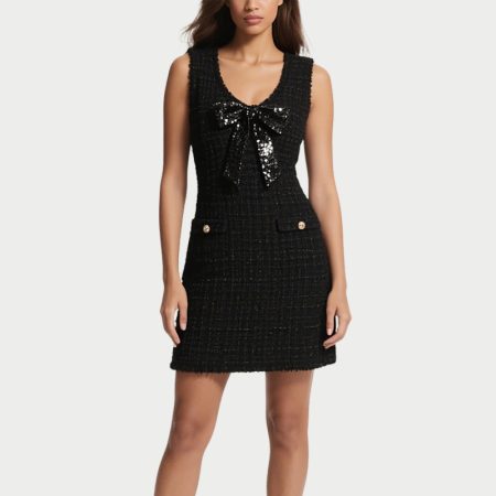 sleeveless-exquisite-tweed-dress-with-sequined-bow